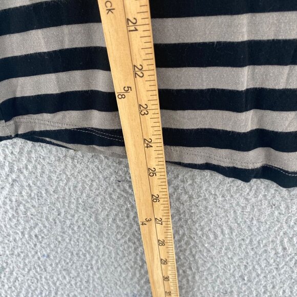 Maurices Top Womens Small Gray Black Striped 24/7 Long Sleeve Stretch Pullover* - Picture 10 of 11